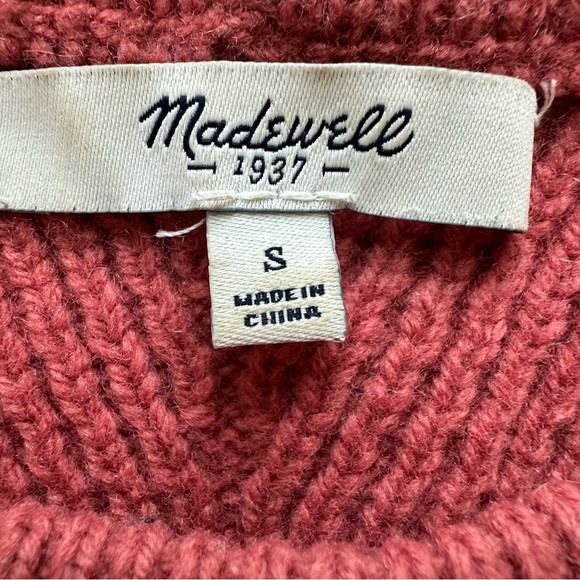 Madewell 100% Merino Wool Moderne Salmon Sweater Pullover Knit Thick Small Pink - Picture 8 of 10